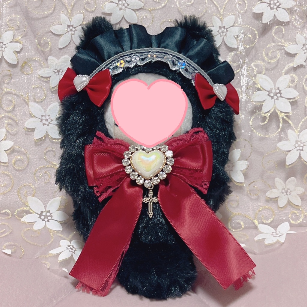 ぬい着ぐるみ✧︎ねこ耳✧︎黒×赤✧︎にじぱぺっと