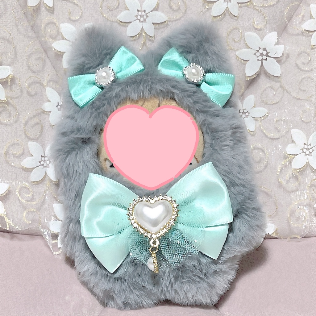 ぬい着ぐるみ⟡ねこ耳⟡グレー⟡ミントグリーン⟡にじぱぺっと