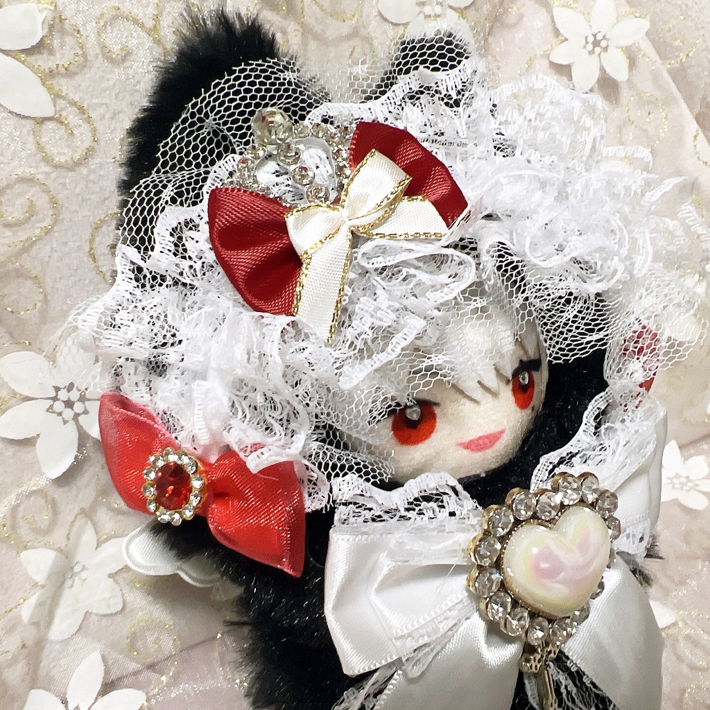 ぬい着ぐるみ⟡ねこ耳⟡黒×赤⟡にじぱぺっと