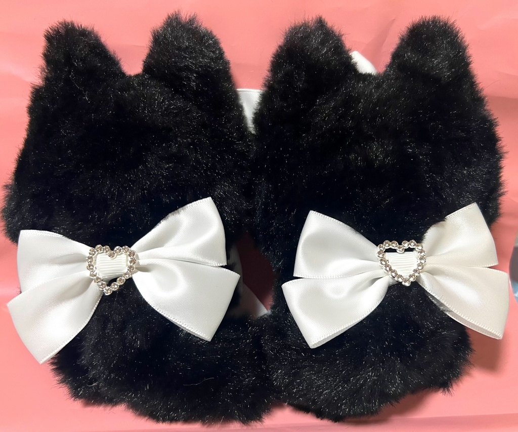 ぬい着ぐるみ⟡ねこ耳⟡黒×ホワイト⟡2点セット