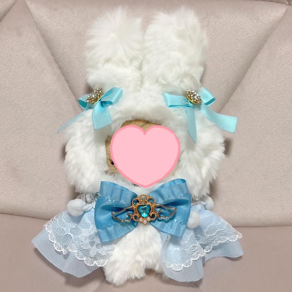 ぬい着ぐるみ⟡うさ耳⟡白×ピンク⟡白×ブルー⟡