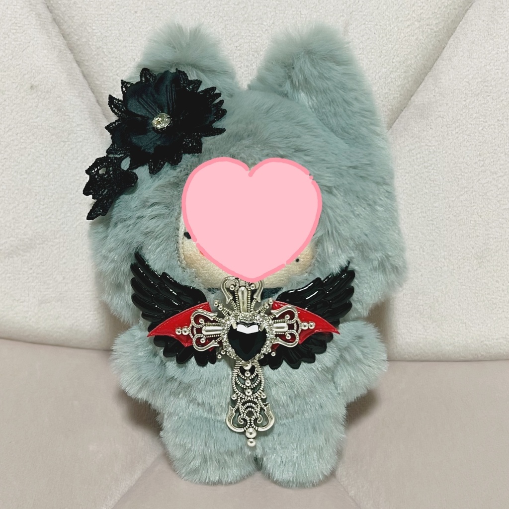 ぬい着ぐるみ⟡黒×赤⟡グレー猫⟡猫耳⟡