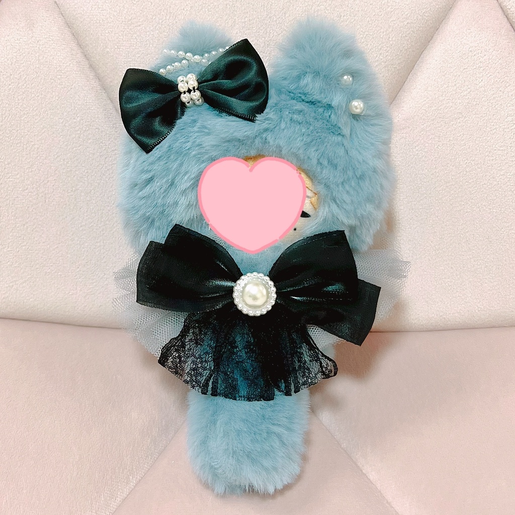 ぬい着ぐるみ⟡ダークブルー⟡猫耳⟡モノクロ⟡