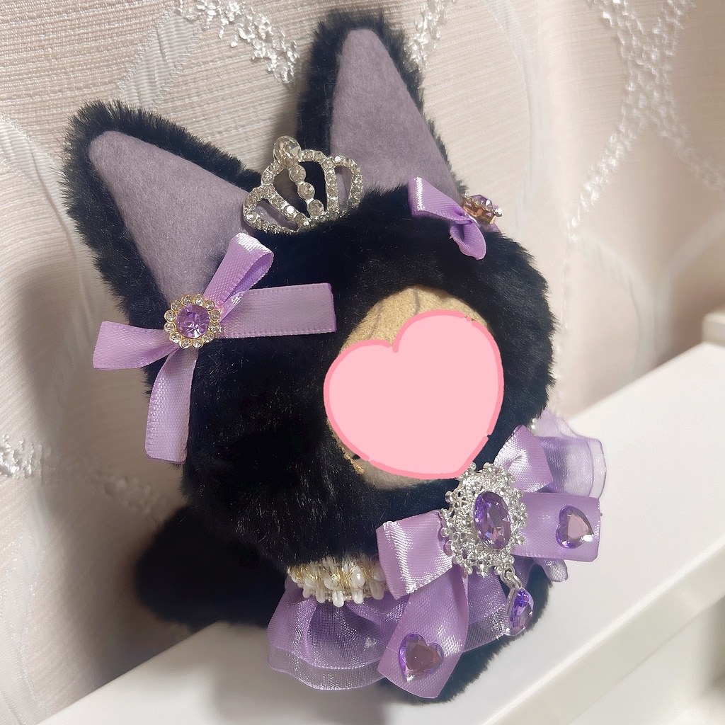ぬい着ぐるみ⟡ねこ耳⟡ブラック⟡パープル⟡黒×紫⟡にじぱぺっと