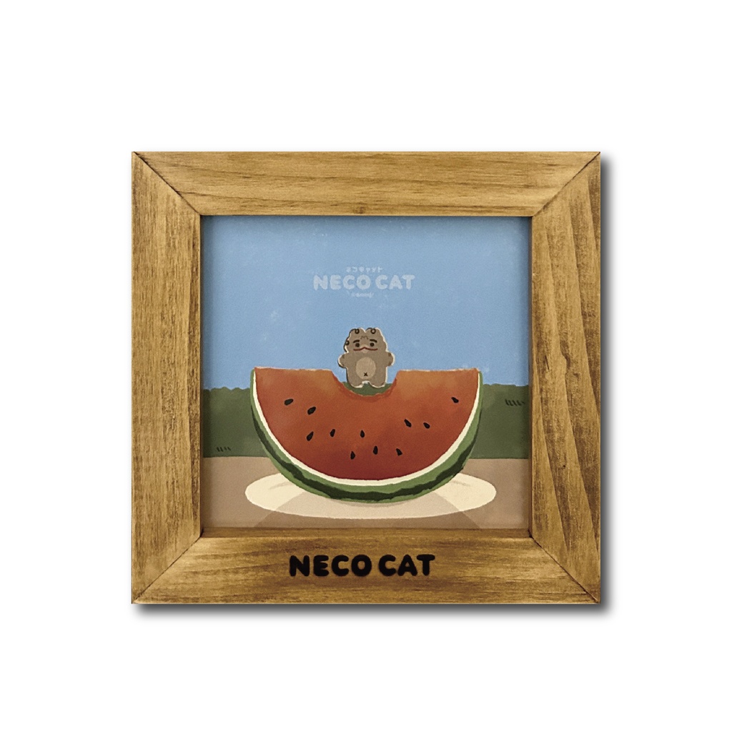 【NECO CAT】なつがきた_小_額縁付きイラスト【ネコキャット】