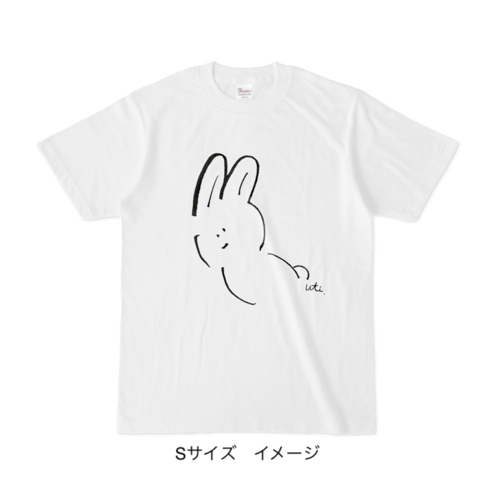 Tシャツ/シンプルなうさぎ