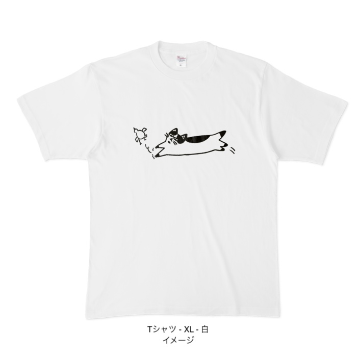 Tシャツ/catch me if you can 黒ぶち猫狩人