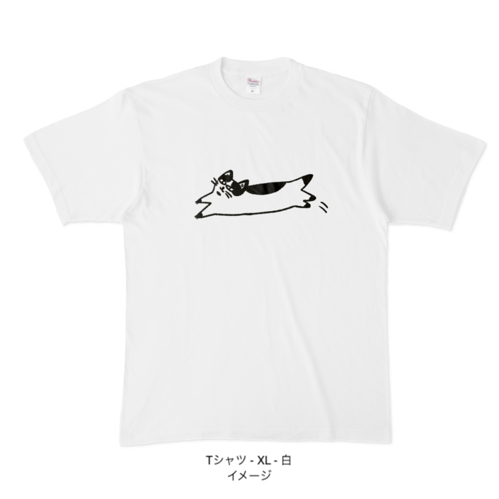 Tシャツ/catch me if you can 黒ぶち猫