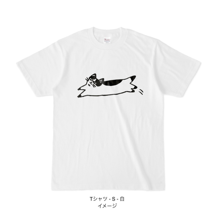 Tシャツ/catch me if you can 黒ぶち猫