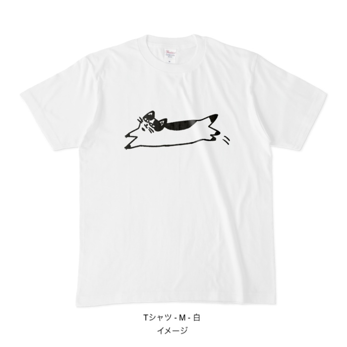 Tシャツ/catch me if you can 黒ぶち猫