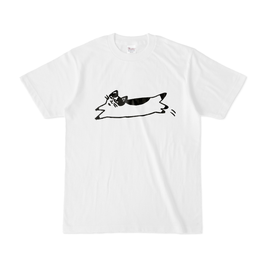 Tシャツ/catch me if you can 黒ぶち猫