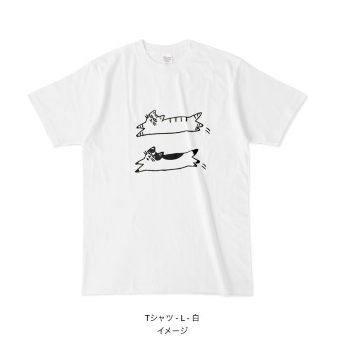 Tシャツ/catch me if you can 猫二匹