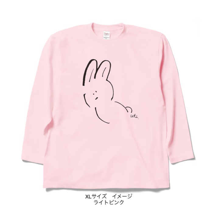 ロングスリーブTシャツ/淡色カラー/シンプルなうさぎ