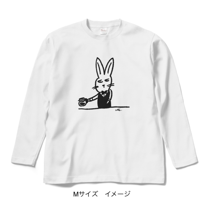 ロングスリーブTシャツ/淡色カラー/カフェdeウサギ
