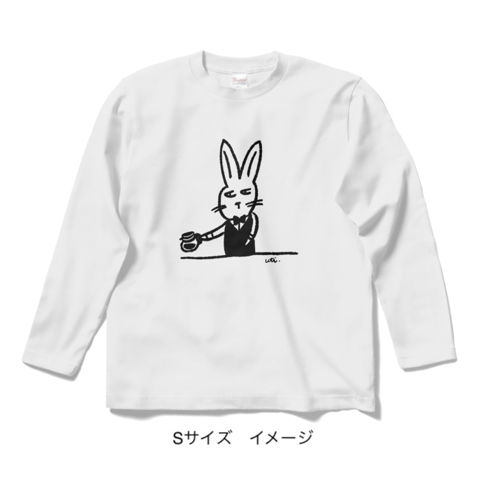 ロングスリーブTシャツ/淡色カラー/カフェdeウサギ