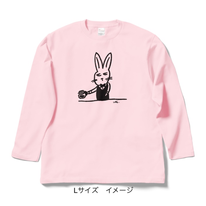 ロングスリーブTシャツ/淡色カラー/カフェdeウサギ