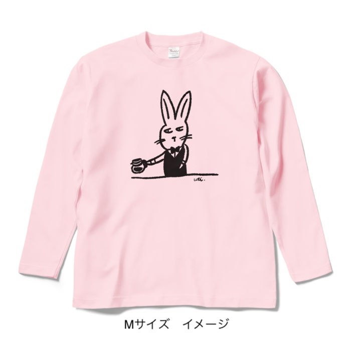 ロングスリーブTシャツ/淡色カラー/カフェdeウサギ