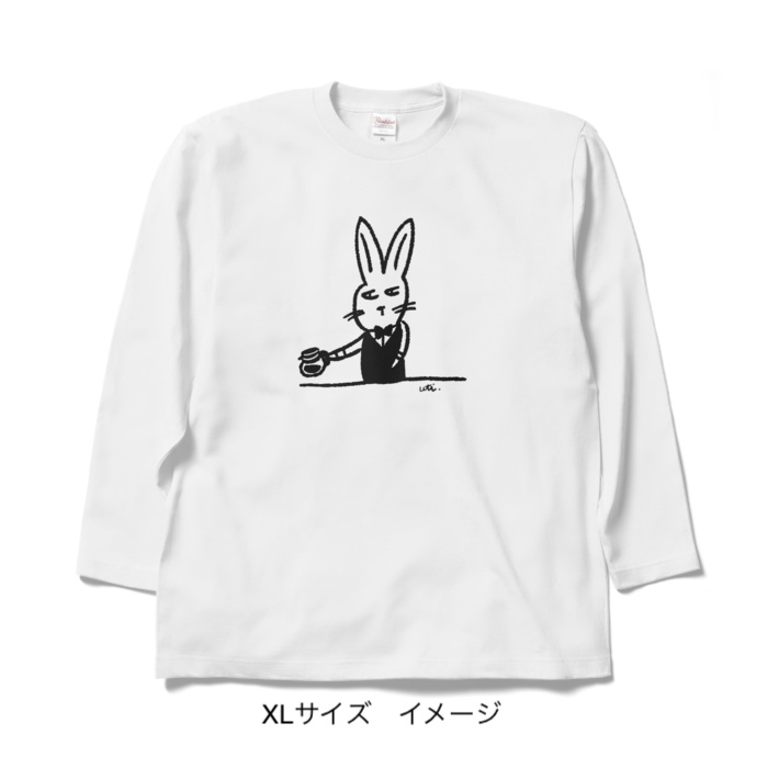 ロングスリーブTシャツ/淡色カラー/カフェdeウサギ
