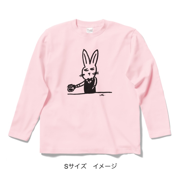 ロングスリーブTシャツ/淡色カラー/カフェdeウサギ