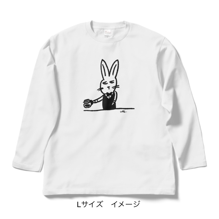 ロングスリーブTシャツ/淡色カラー/カフェdeウサギ