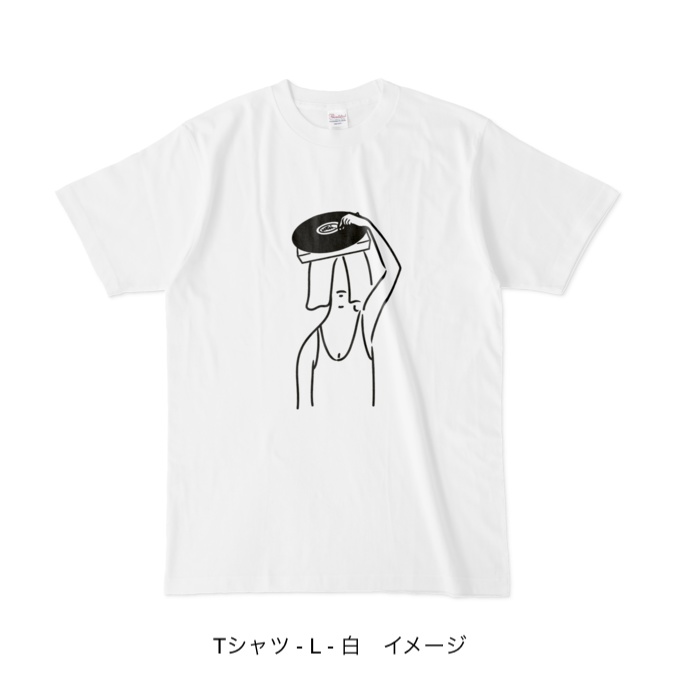 Tシャツ/頭からレコードかけてる