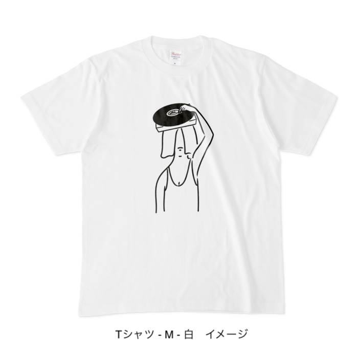 Tシャツ/頭からレコードかけてる