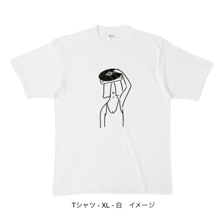 Tシャツ/頭からレコードかけてる