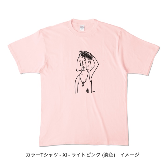 カラーTシャツ/淡色カラー/頭からスパゲッティ