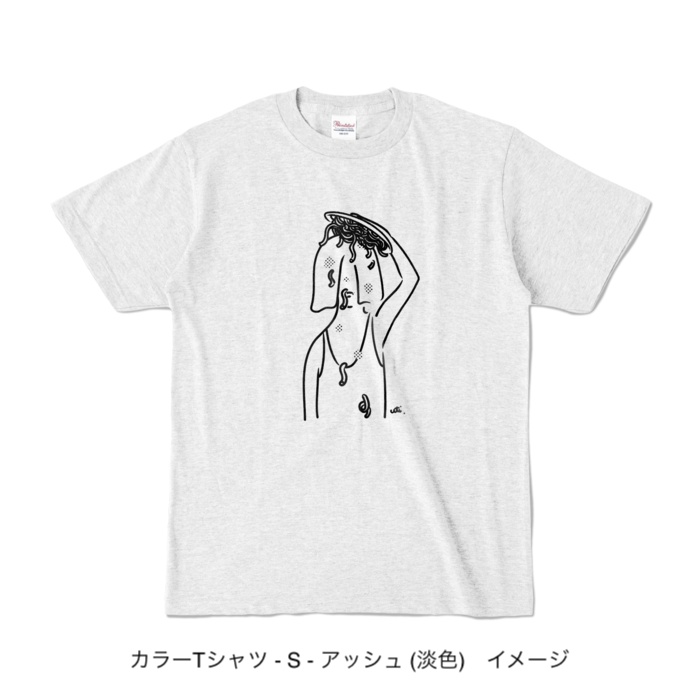 カラーTシャツ/淡色カラー/頭からスパゲッティ