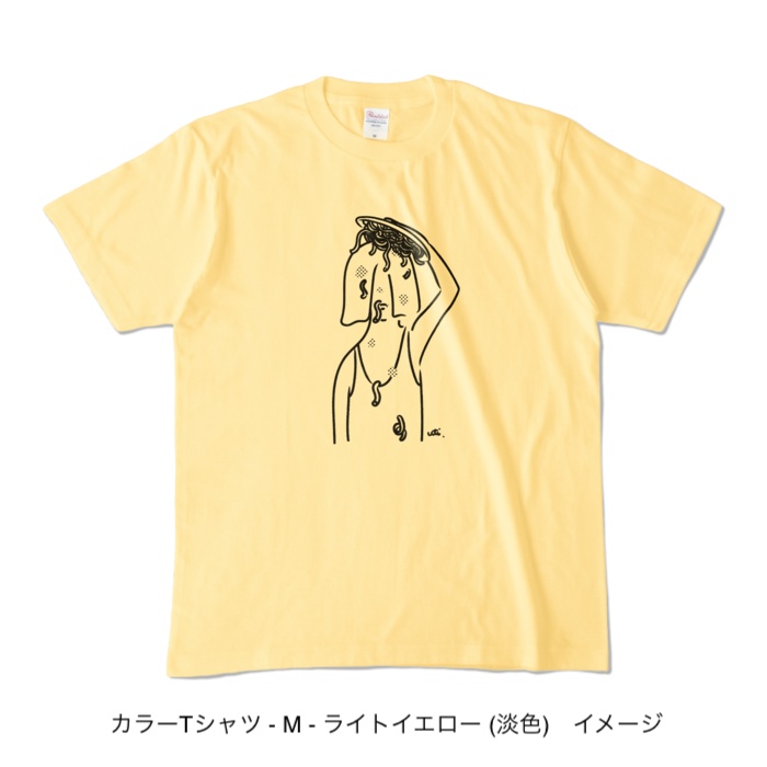 カラーTシャツ/淡色カラー/頭からスパゲッティ