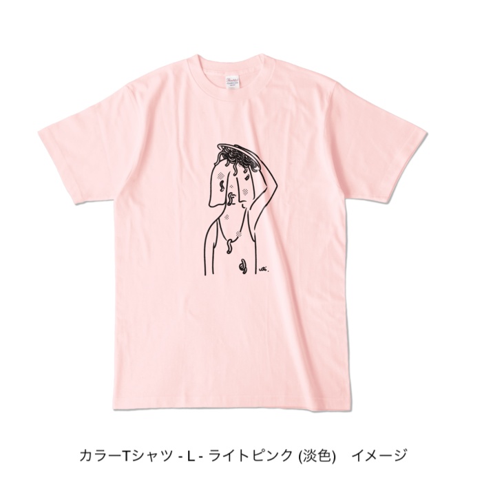 カラーTシャツ/淡色カラー/頭からスパゲッティ