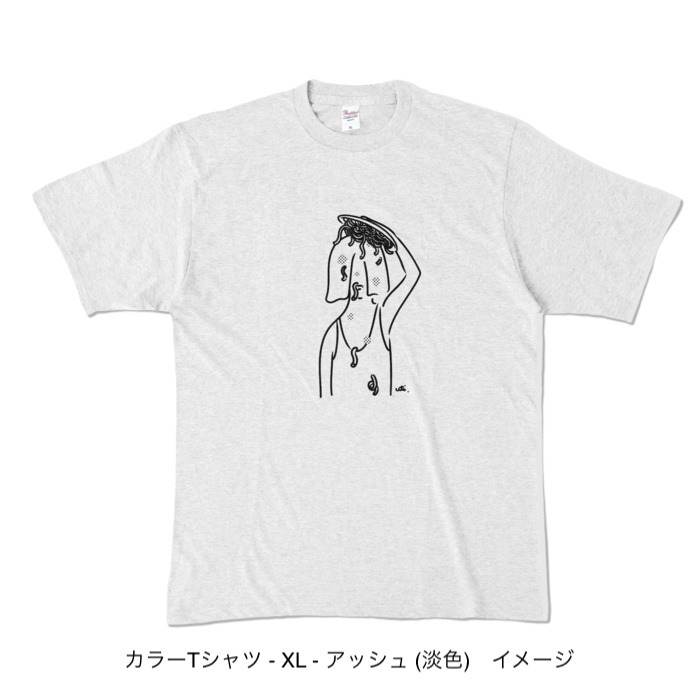 カラーTシャツ/淡色カラー/頭からスパゲッティ