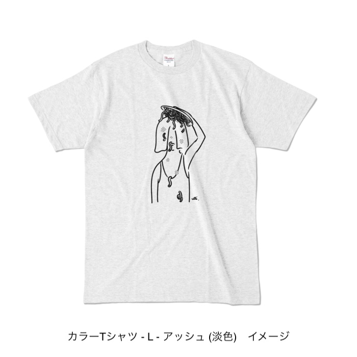 カラーTシャツ/淡色カラー/頭からスパゲッティ