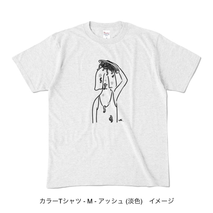 カラーTシャツ/淡色カラー/頭からスパゲッティ