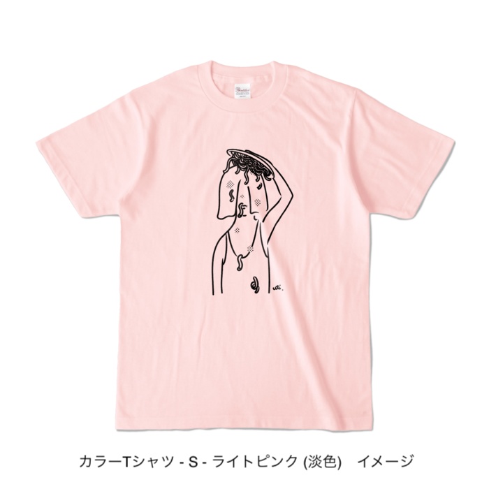カラーTシャツ/淡色カラー/頭からスパゲッティ