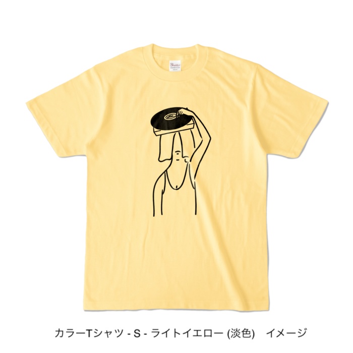 カラーTシャツ/淡色カラー/頭からレコード