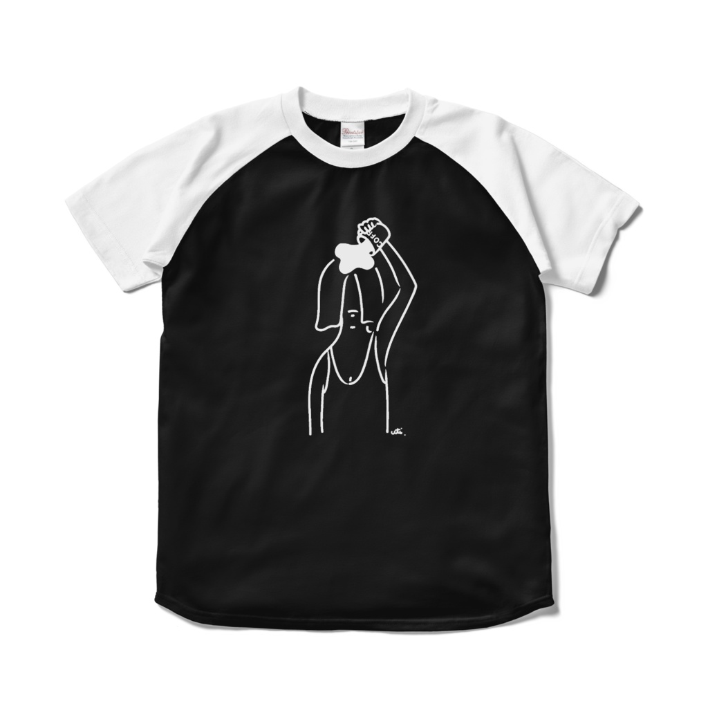 ラグランTシャツ／濃色カラー／頭からコーヒーでもかけてしまいたい