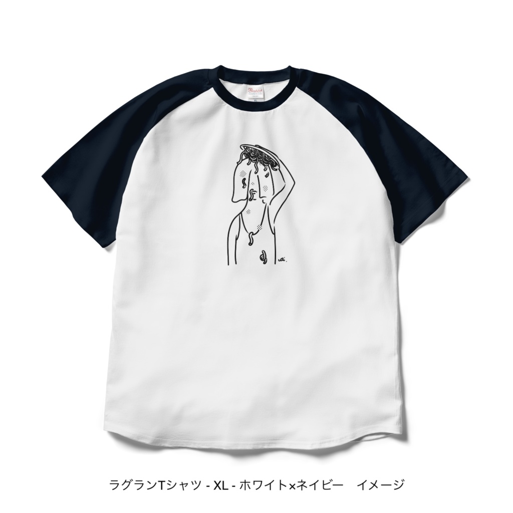 ラグランTシャツ/淡色カラー/頭からスパゲッティ