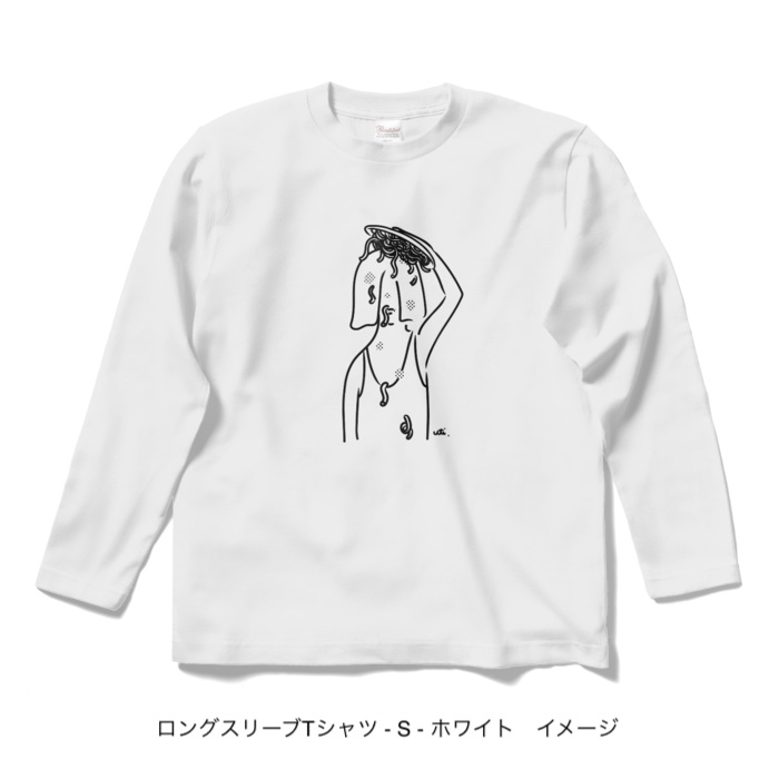 ロングスリーブTシャツ/淡色カラー/頭からスパゲッティ