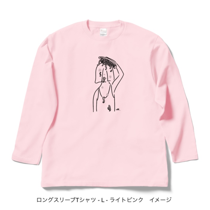 ロングスリーブTシャツ/淡色カラー/頭からスパゲッティ