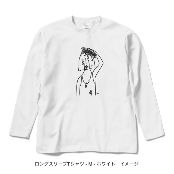 ロングスリーブTシャツ/淡色カラー/頭からスパゲッティ