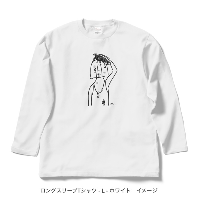 ロングスリーブTシャツ/淡色カラー/頭からスパゲッティ