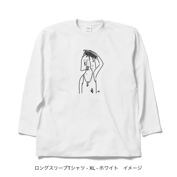 ロングスリーブTシャツ/淡色カラー/頭からスパゲッティ
