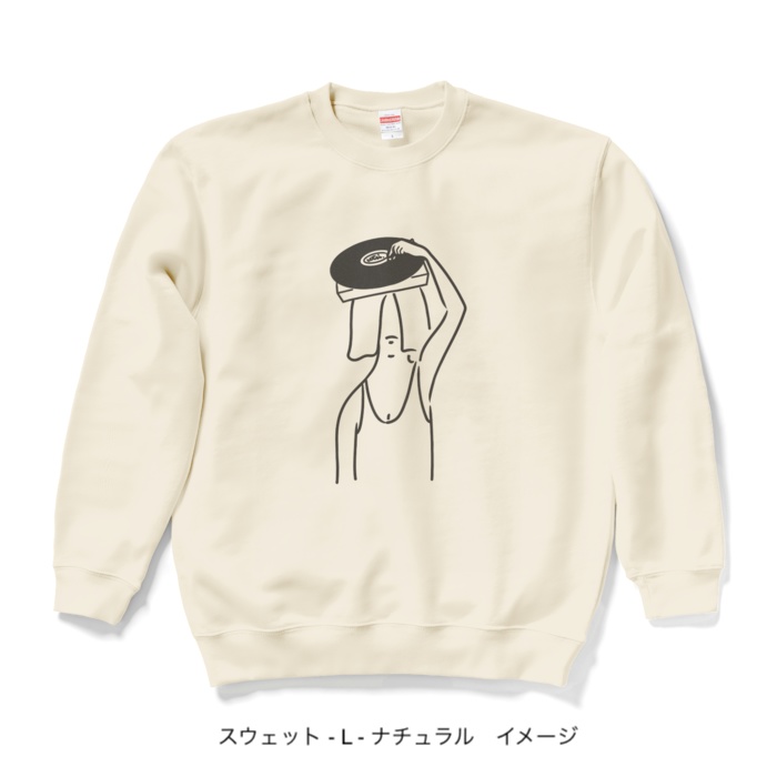 スウェット/淡色カラー/頭からレコードかけてしまいたい