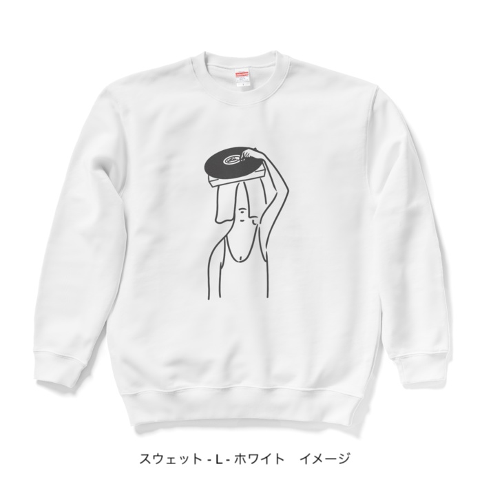 スウェット/淡色カラー/頭からレコードかけてしまいたい