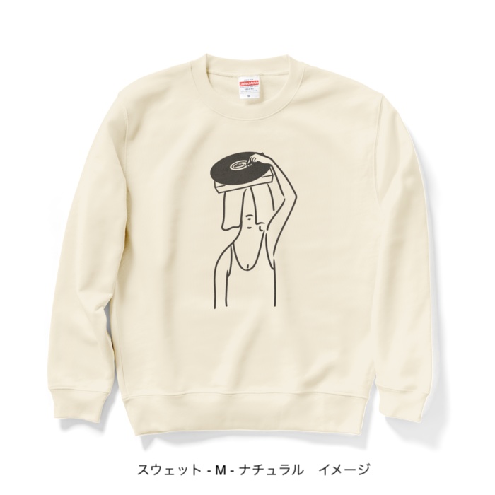 スウェット/淡色カラー/頭からレコードかけてしまいたい