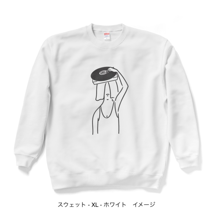 スウェット/淡色カラー/頭からレコードかけてしまいたい