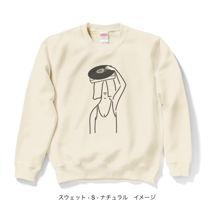 スウェット/淡色カラー/頭からレコードかけてしまいたい