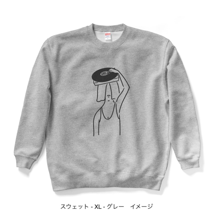 スウェット/淡色カラー/頭からレコードかけてしまいたい