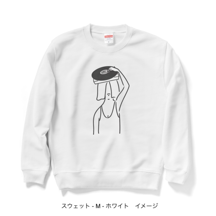 スウェット/淡色カラー/頭からレコードかけてしまいたい